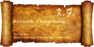 Korcsok Florentina névjegykártya